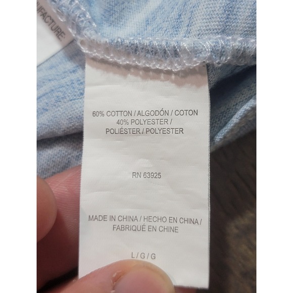 BKE Men's‎ Light Blue Heathered Polo Shirt Size Large Short Sleeve - Picture 4 of 6